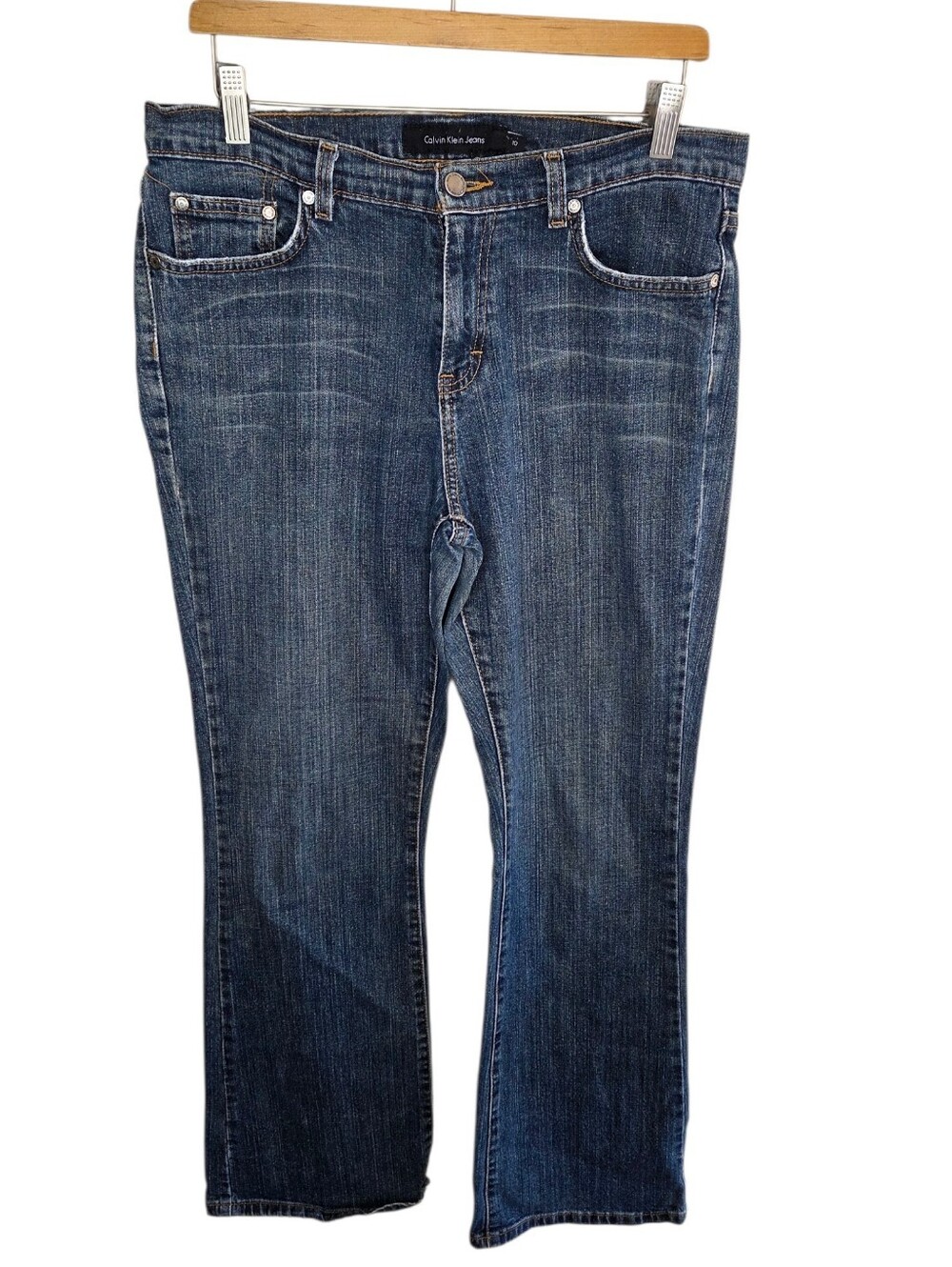 Calvin Klein Mid Rise Dark Wash Boot Cut Jeans Womens Size 10